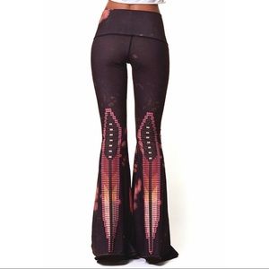 Teeki Sacred feather bell bottoms yoga bells rare